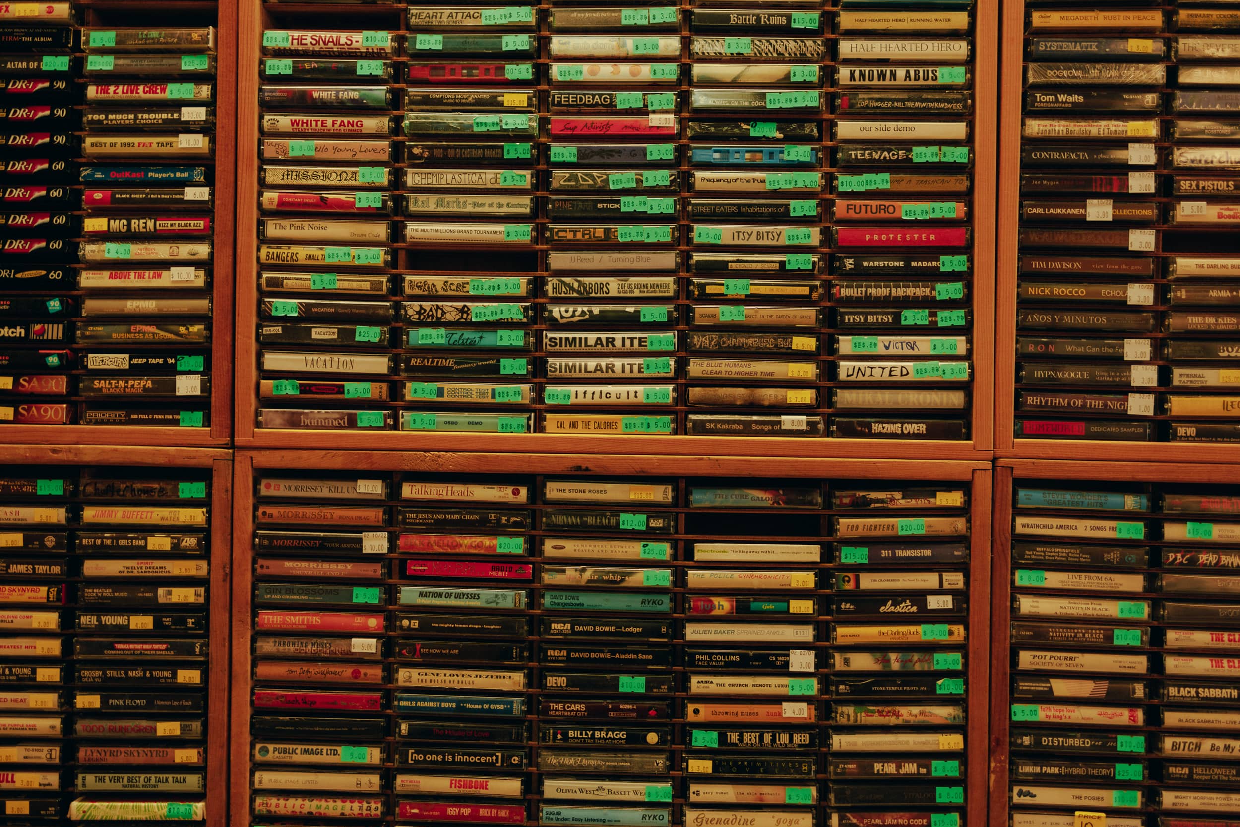 image of records on a shelf at Big Dig Records