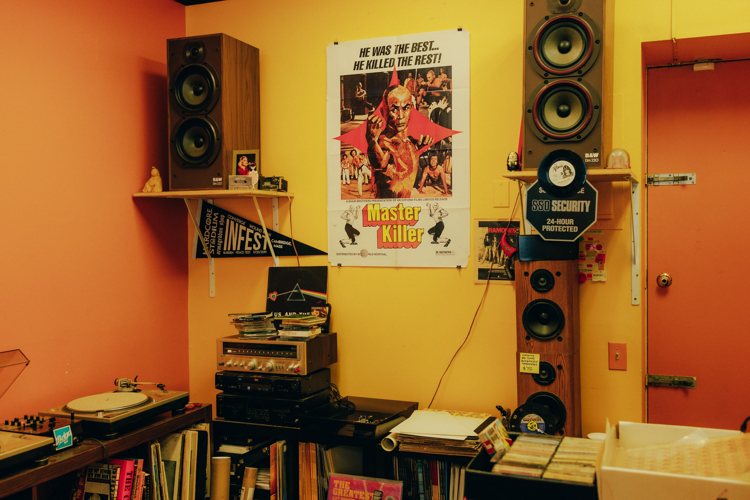 image of records on a shelf at Big Dig Records