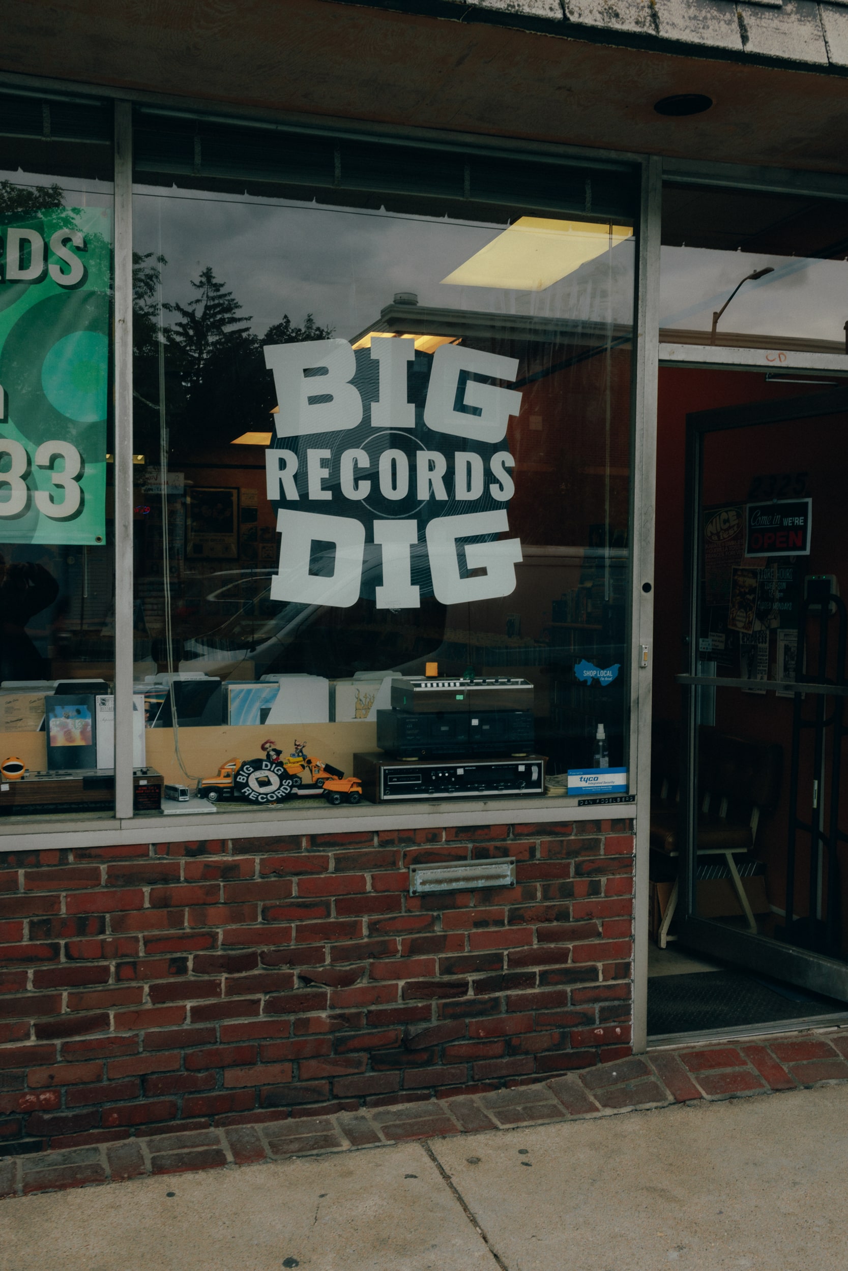image of records on a shelf at Big Dig Records